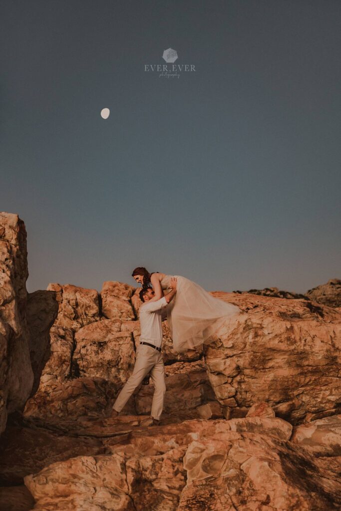 wedding elopement sunset photography couple cape town